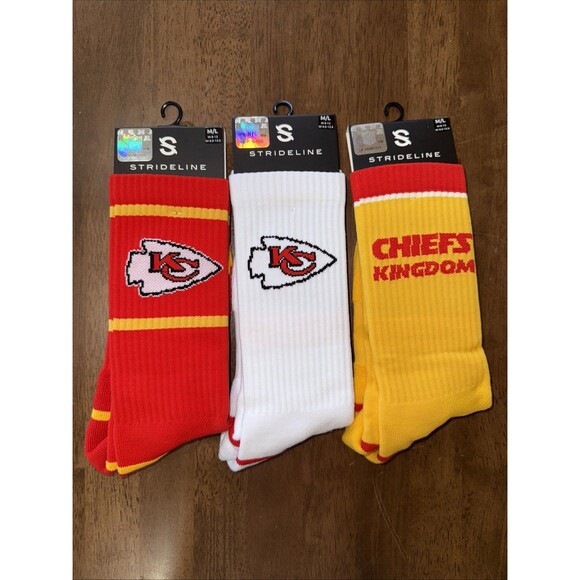Strideline Kansas City Chiefs Socks Lot of 3 Pairs NFL Licensed Crew M/L New - Picture 5 of 10